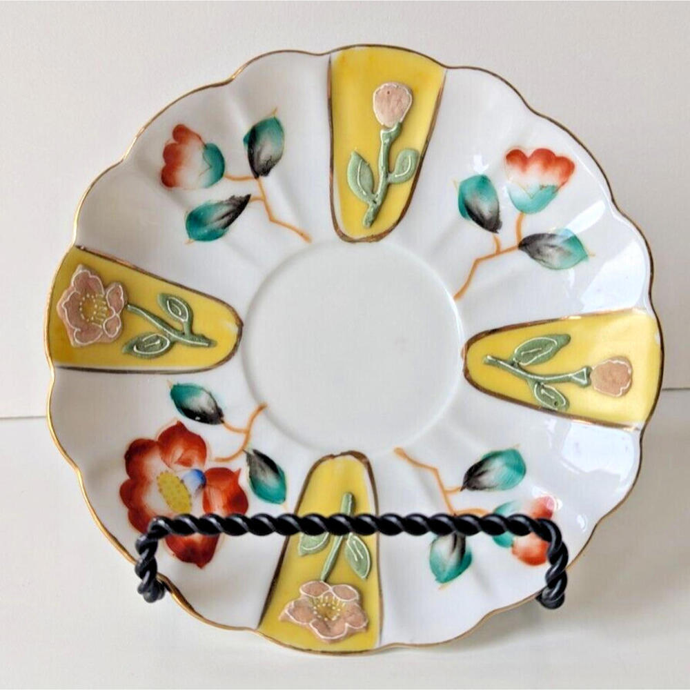 MERIT Tea Cup Saucer only Hand Painted Made in Occupied Japan-5.5" Cottage Grama